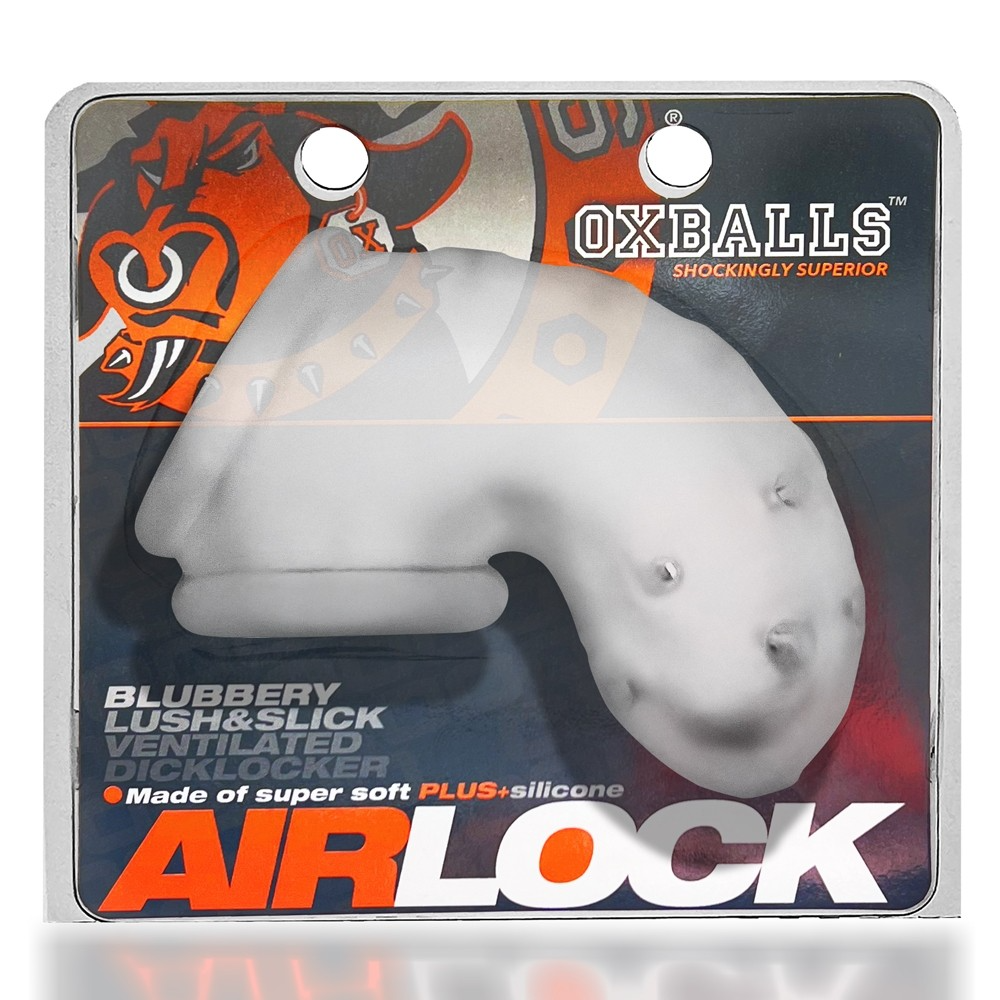 Oxballs Airlock Electro Chastity Cage - CLEAR ICE