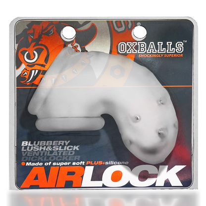 Oxballs Airlock Electro Chastity Cage - CLEAR ICE