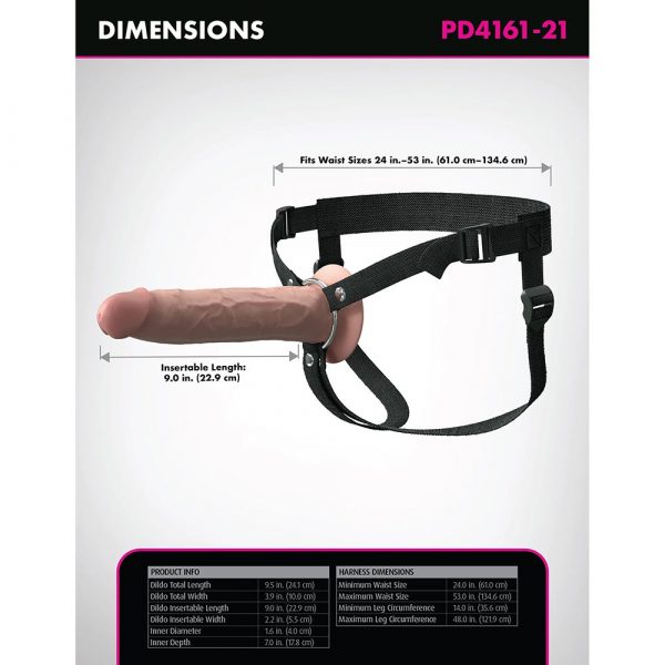 Fantasy X-Tensions Elite 9″ Hollow Strap-On with dual-density Elite Silicone and adjustable harness