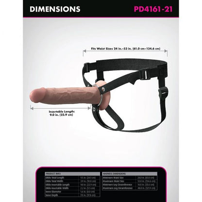 Fantasy X-Tensions Elite 9″ Hollow Strap-On with dual-density Elite Silicone and adjustable harness