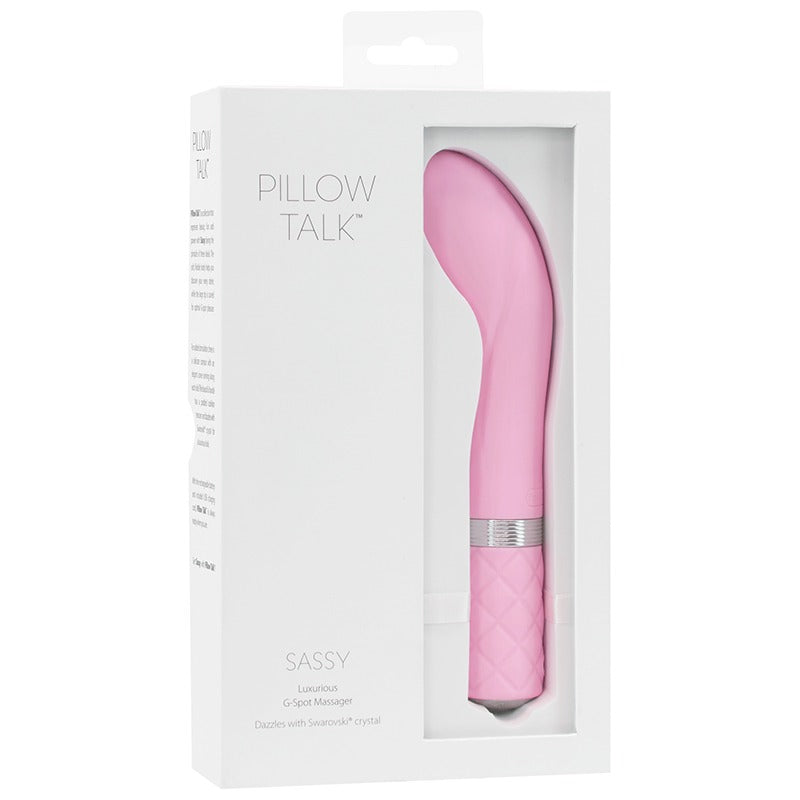 BMS Pillow Talk Sassy G-Spot Vibrator – Blue Silicone with Swarovski Crystal