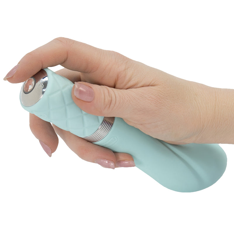 BMS Pillow Talk Sassy G-Spot Vibrator – Blue Silicone with Swarovski Crystal