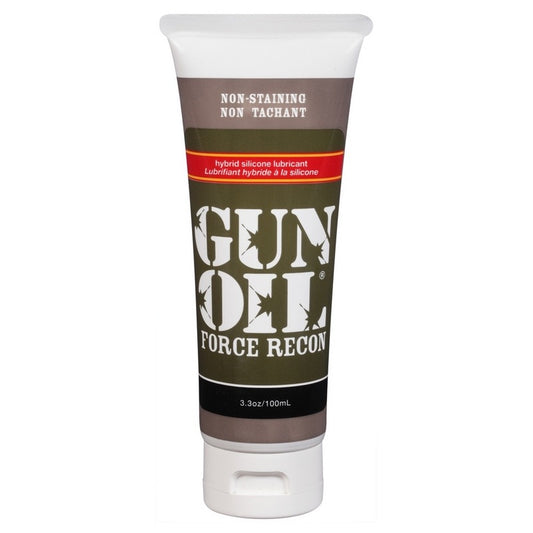 Tube of Empowered Force Recon Hybrid Lube with brown and green label, non-staining, hypoallergenic, 3.3 oz / 94 g.