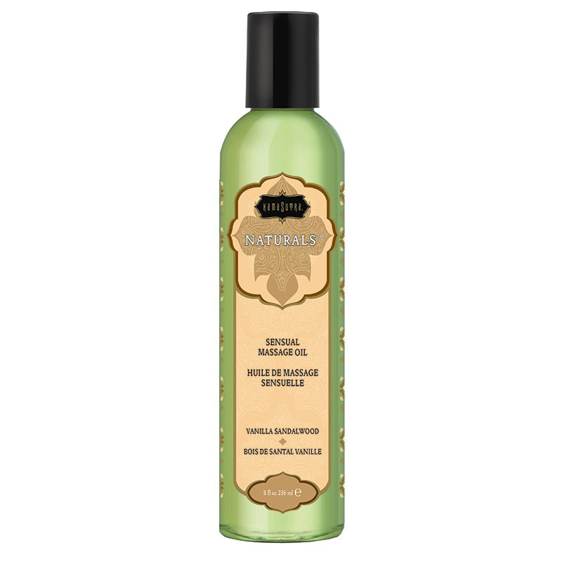 Kama Sutra Naturals Massage Oil – Vanilla Sandalwood Scented Body Oil in 8 oz Bottle