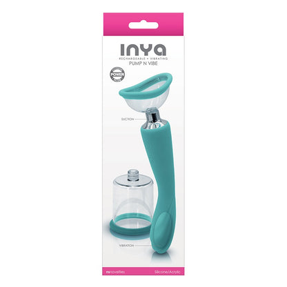 NS Novelties Inya Pump & Vibe – Pink dual-ended vibrator with suction cups for vaginal and nipple play

