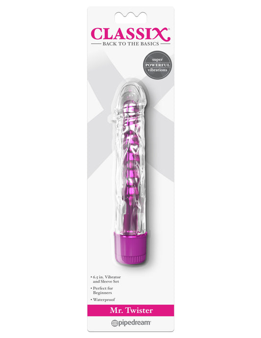Mr. Twister Vibrator with Textured Sleeve – Dual-Use Beginner Toy by Pipedream