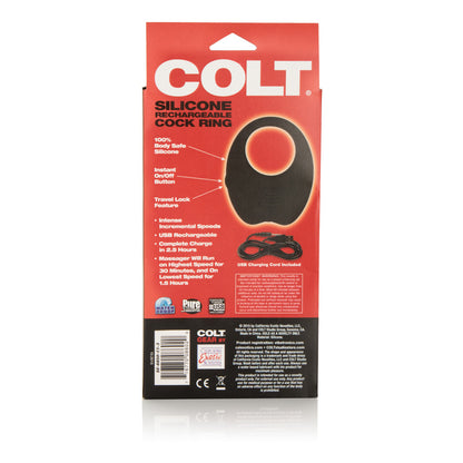 California Exotics Silicone Rechargeable Cock Ring in soft stretchy silicone with control button and USB charging design
