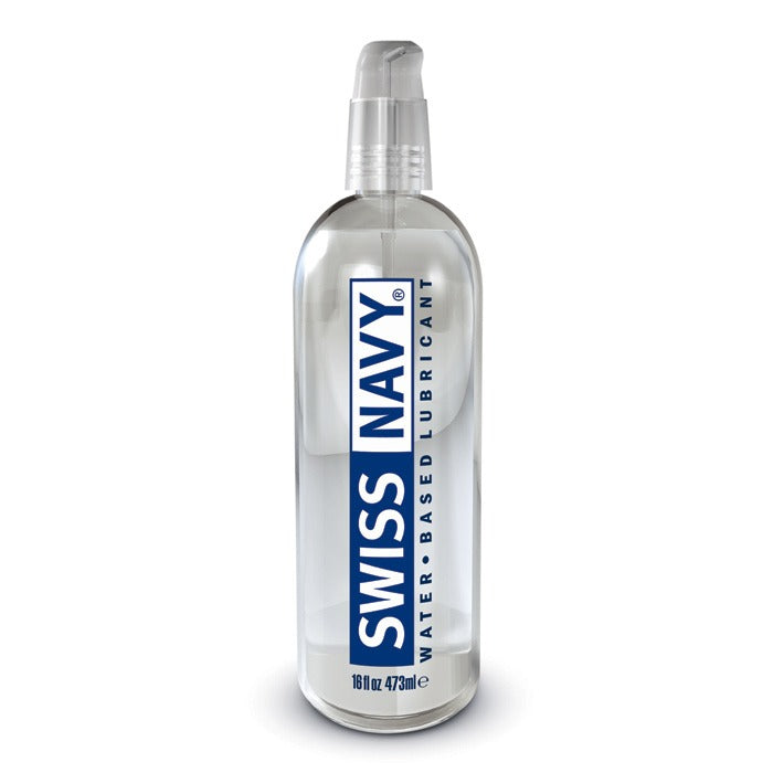 Swiss Navy Water Based Lube – clear, silky personal lubricant in pump bottle, compatible with toys and condoms  | PurpleNight.ca