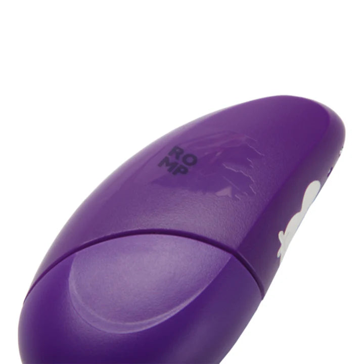 ROMP Free stimulator displayed on bathroom counter ready for bath play
