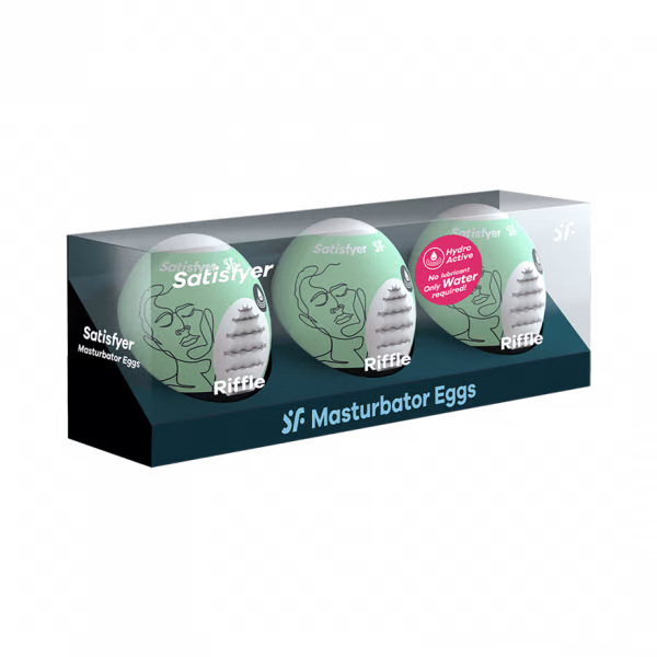 Satisfyer Masturbator Egg 3er Set (Riffle) - Light Green*2 Pack