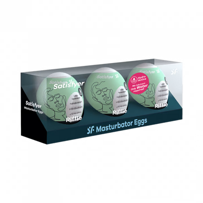 Satisfyer Masturbator Egg 3er Set (Riffle) - Light Green*2 Pack