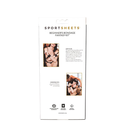 Sportsheets Beginner's Bondage Fantasy Kit with adjustable cuffs and soft blindfold – ideal for couples exploring light bondage