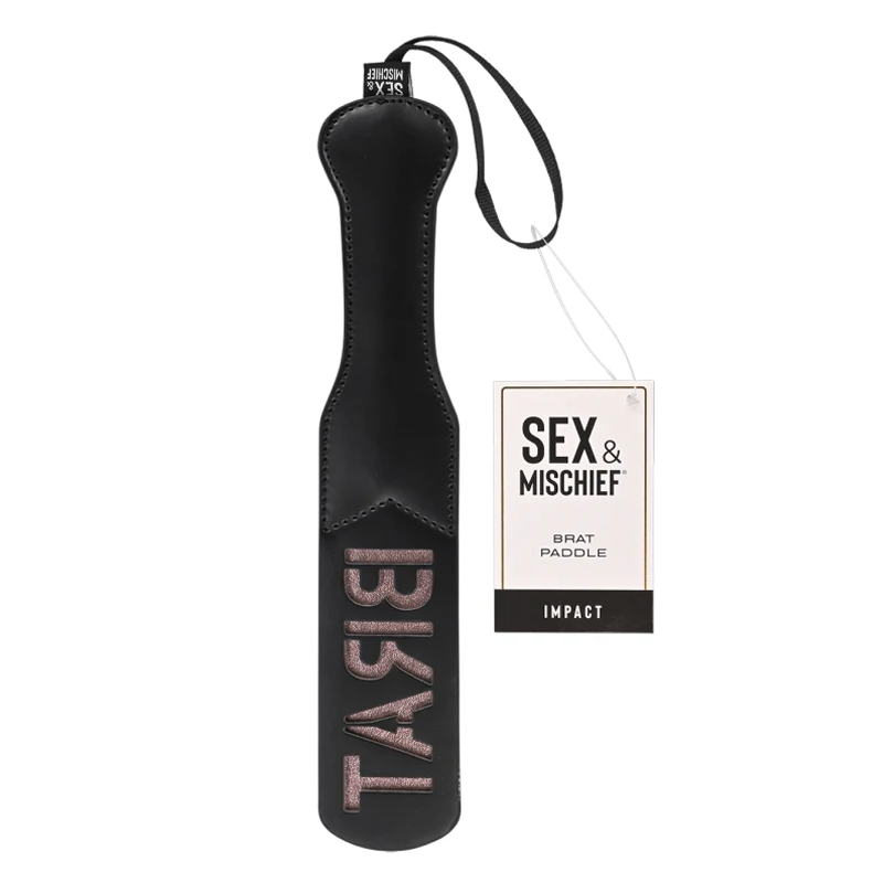 Sportsheets Brat Paddle rose gold and black faux leather