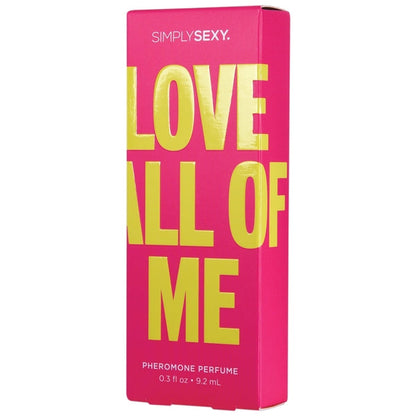 Simply Sexy Love All Of Me Pheromone Perfume –  travel-size bottle with floral-vanilla scent, designed to enhance your natural chemistry