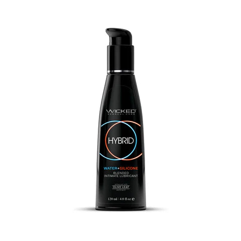 Wicked Hybrid Lube 4oz – Silky Water-Silicone Blend, Toy & Latex Friendly