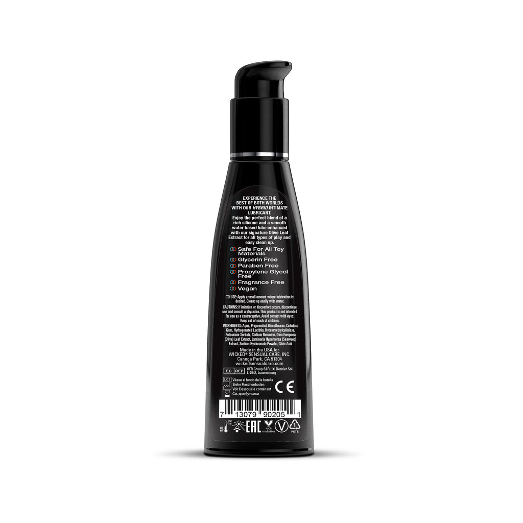 Wicked Hybrid Lube 4oz – Silky Water-Silicone Blend, Toy & Latex Friendly