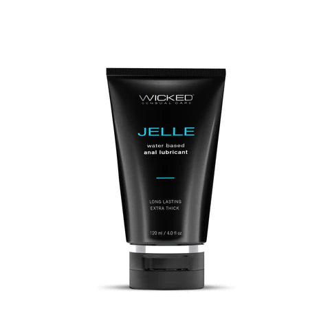 Wicked Jelle Anal Lube 4 oz – Water-Based Gel Lubricant for Anal Play